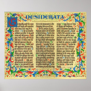 Poster dos DESIDERATA por Ehrmann=Florentine