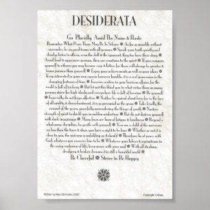 Poster dos DESIDERATA por Ehrmann máximo MUITOS
