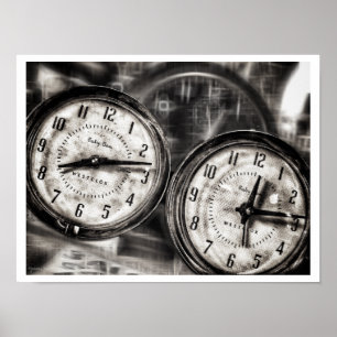 Poster dos despertadores do vintage