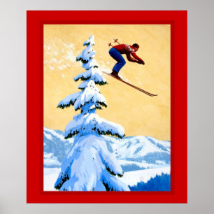 Poster dos esportes de inverno do vintage