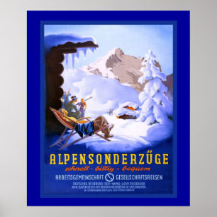 Poster dos esportes de inverno do vintage