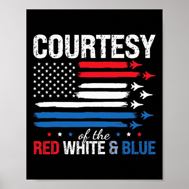 Poster Dos Eua Vermelho Branco E Azul 4 De Julho Me Mulhe (Frente)
