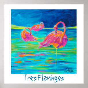 Poster dos flamingos de Tres