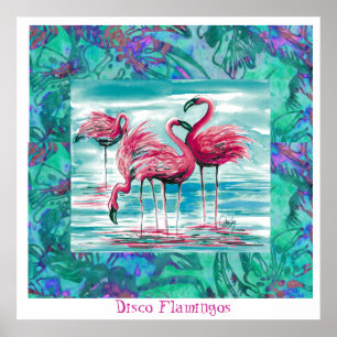 Poster dos flamingos do disco