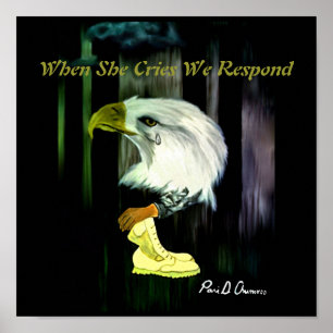 Poster dos gritos de Eagle do americano