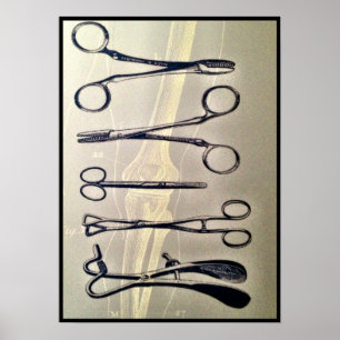 Poster dos instrumentos cirúrgicos
