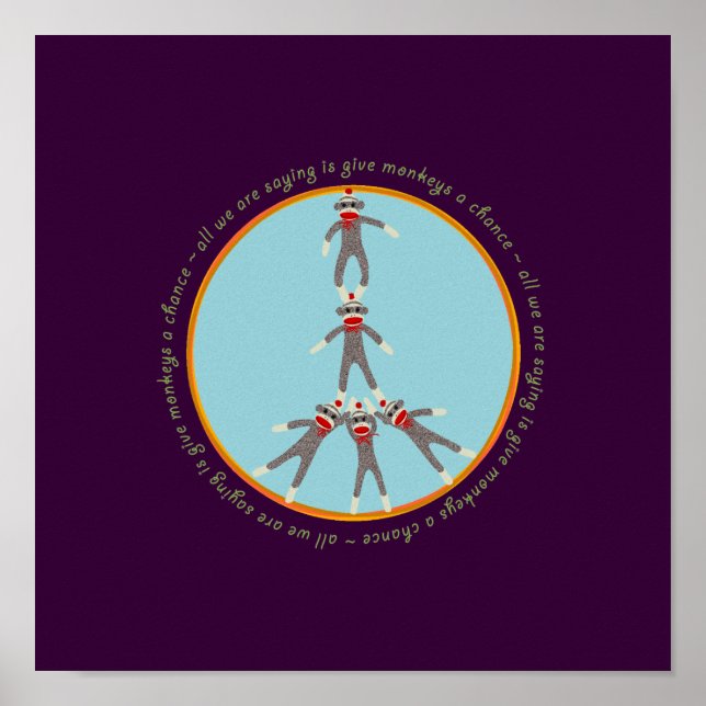 Poster dos Macacos da Paz (Frente)