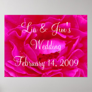 Poster dos namorados do casamento do rosa do rosa