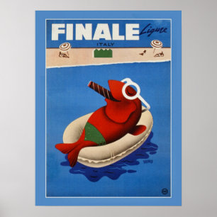 Pôster Dos peixes bonitos retros do final do vintage