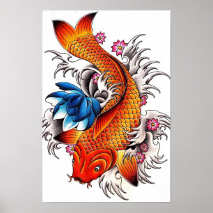 Poster dos peixes de Koi
