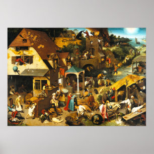Poster dos provérbio de Pieter Bruegel