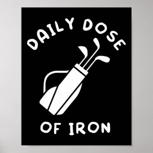 Poster Dose Diária De Irão Jogador De Golfe Divertido