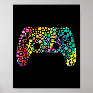 Poster Dot Day Gamers Boy Game Controller Colorir Polka