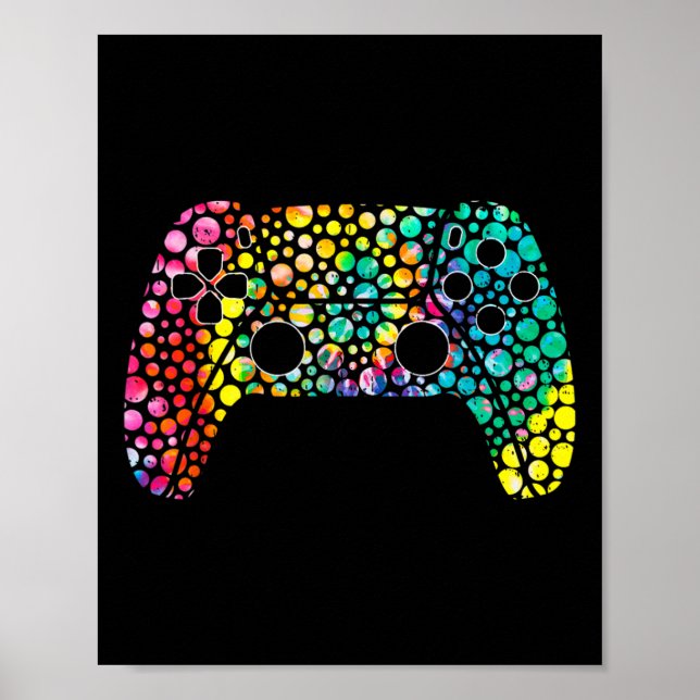 Poster Dot Day Gamers Boy Game Controller Colorir Polka (Frente)
