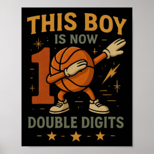 Poster Double Dígitos Sketll Aniversariante 10 Anos Celeb