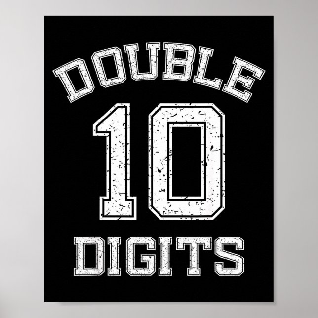 Poster Double Digits 10th Birthday 10 Year Old  (Frente)
