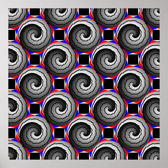 Poster Double Yin Yang Spiral por Kenneth Yoncich (Frente)