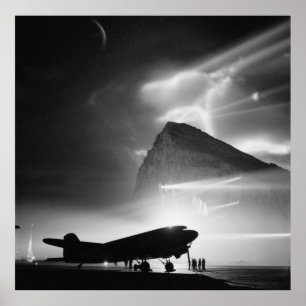 Poster Douglas DC-3 do BOAC em Gibraltar (c1940)