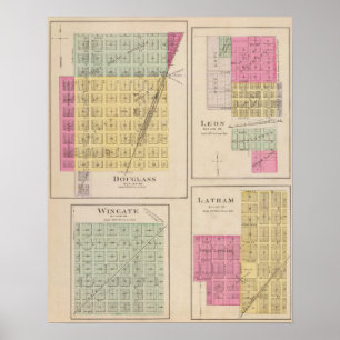 Pôster Douglas, Leon, Wingate, e Latham, Kansas