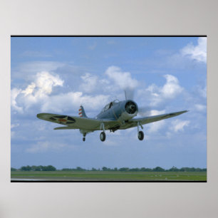 Poster Douglas SBD Dauntless, Voando, Aviões Front_WII