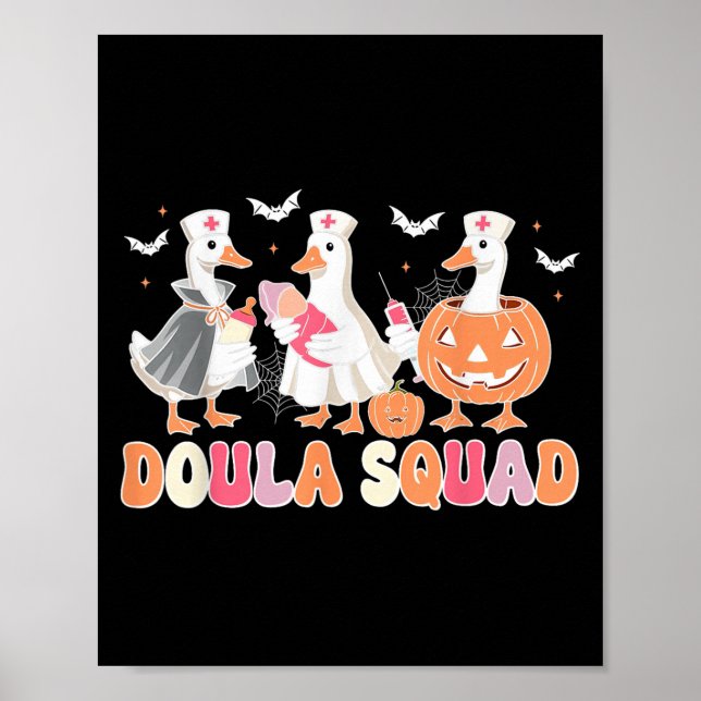 Poster Doula Squad Goose Spooky Aleitamento de Halloween (Frente)
