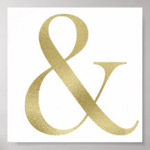 Dourada ampersand wall art, foil