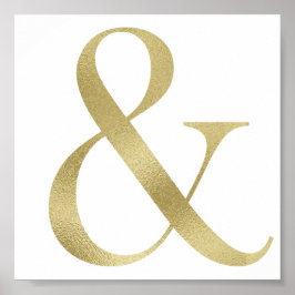 Pôster Dourada ampersand wall art, foil