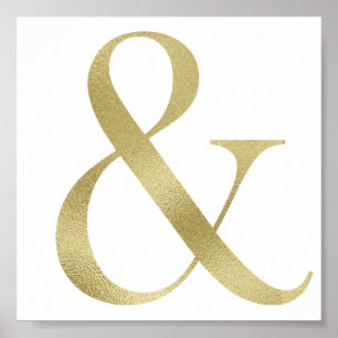 Pôster Dourada ampersand wall art, foil