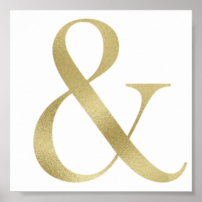 Pôster Dourada ampersand wall art, foil (Frente)