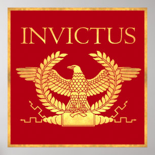 Poster Dourada Antiquado do Invictus
