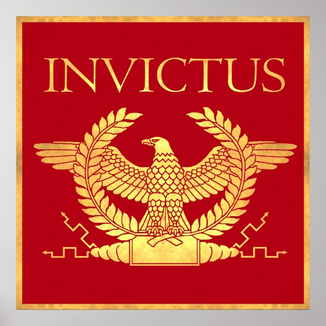 Poster Dourada Antiquado do Invictus (Frente)