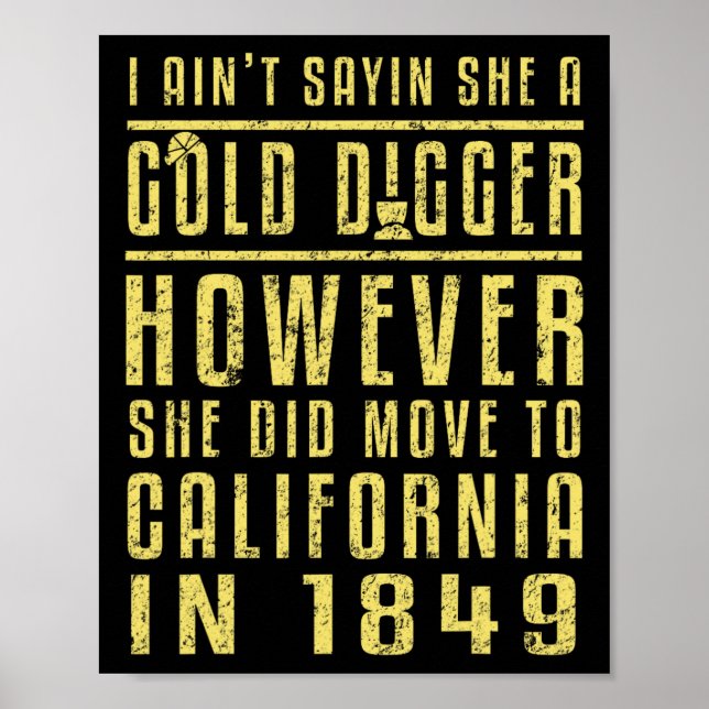Poster Dourada California Rush Black History Dotada de Po (Frente)