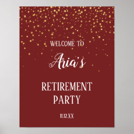 Poster Dourada Confetti em Boas-vindas ao Burgundy Retire
