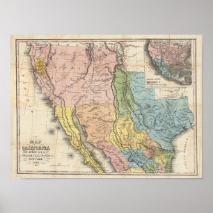 Pôster Dourada Corrida para a Califórnia