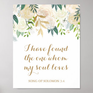 Poster Dourada Flor que encontrei aquela que minha alma a