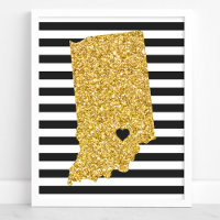 Dourada Glitter Indiana State Black and White Stri