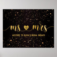 Dourada Glitter Sra. para Sra. Chá de panela Bem-v