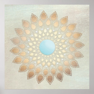 Poster Dourada Lotus Yoga e Meditação