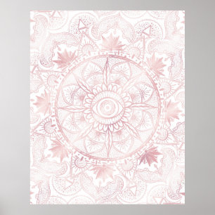 Poster Dourada Lua Sun Mandala Celestial Design