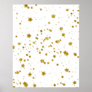 Pôster Dourada Star Faux Foil Sequence Background Stars D