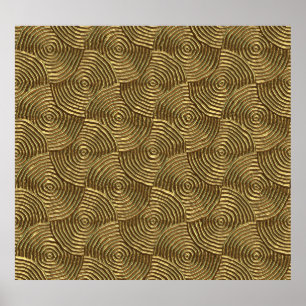 Poster Dourada textura do círculo: Abstrato sem costura.