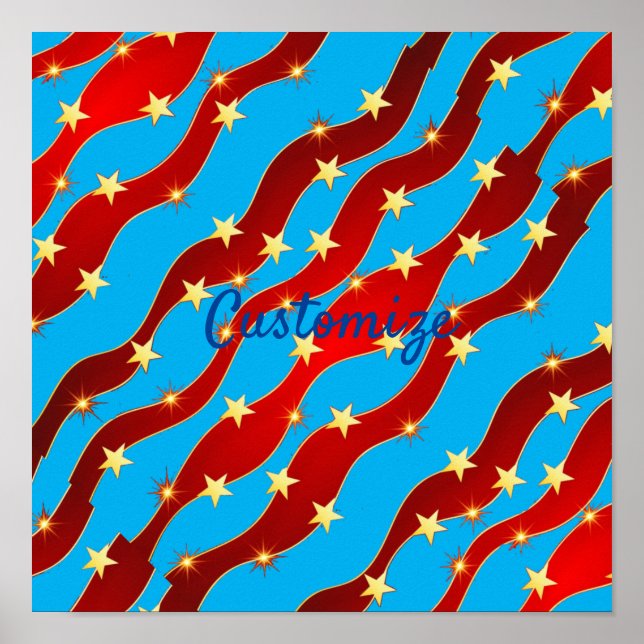 Poster Douradas estrelas Patriótico Sky Thunder_Cove (Frente)