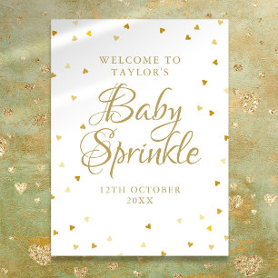 Poster Dourado amor Corações Bebê Sprinkle Sinal de Bo