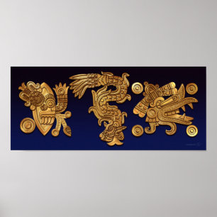 Poster Dourado asteca