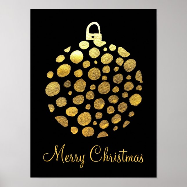 Poster Dourado brilho de Natal (Frente)