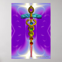 DOURADO CADUCEUS 7 CHAKRAS,Yoga,Violeta Roxo Médic