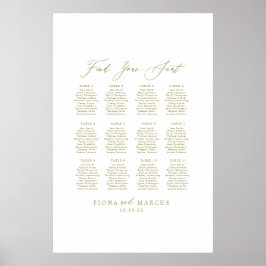 Poster Dourado casamento Encontre seu assento