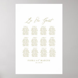 Poster Dourado Casamento Seja Nosso Sinal De Sentado Conv