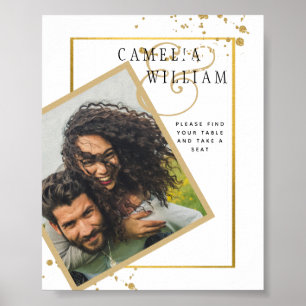 Poster DOURADO Casamento White PHOTO Conjunto Clássico Mo