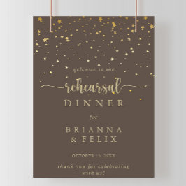 Poster Dourado Confetti Brown Janto de Ensaios Bem-vindo